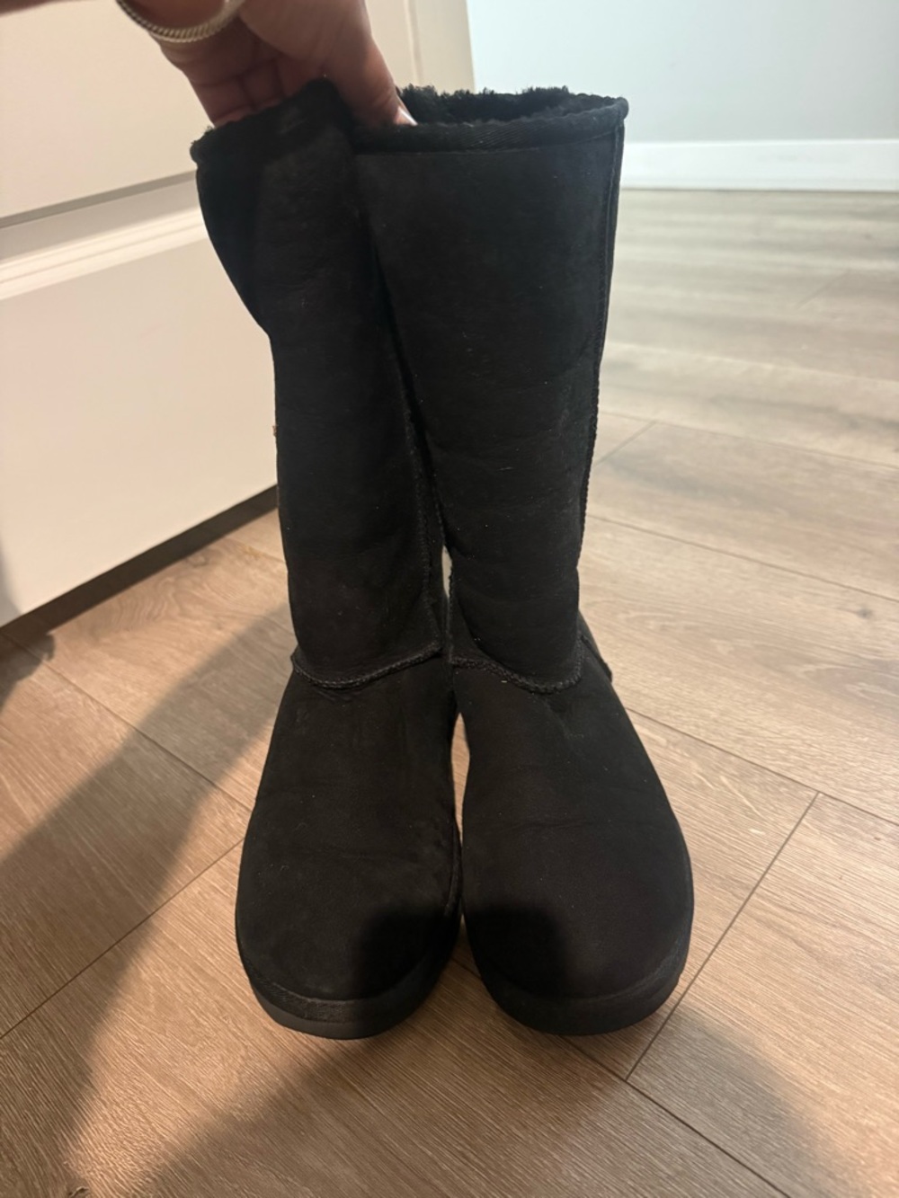 UGG Black Tall Suede Winter Boots